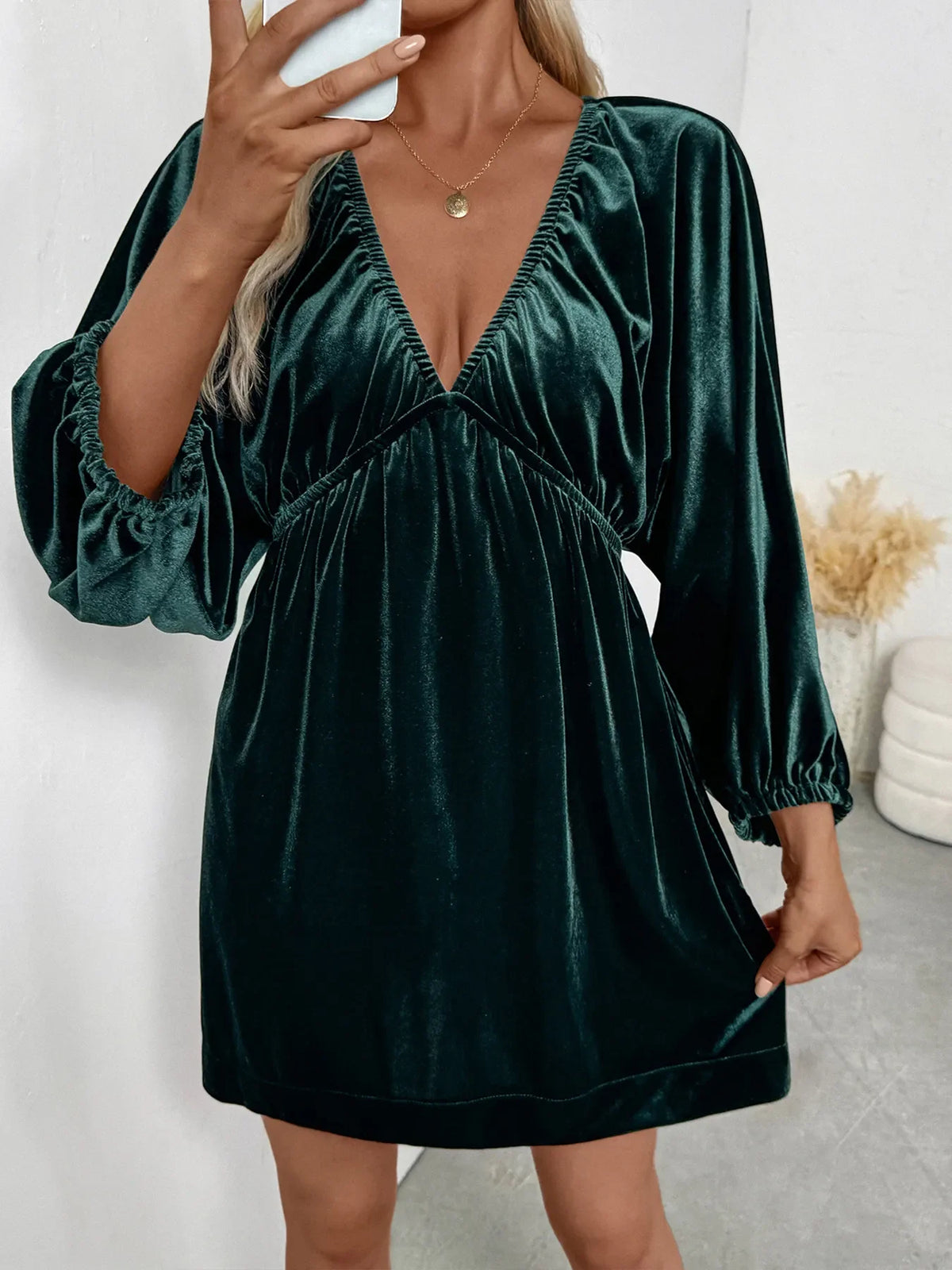 Violetta Ruched V-Neck Dress Multi 1