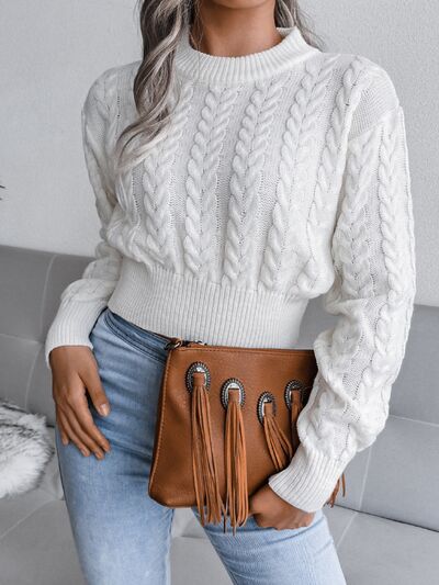 Margot Cable-Knit Sweater Dress Charcoal 2