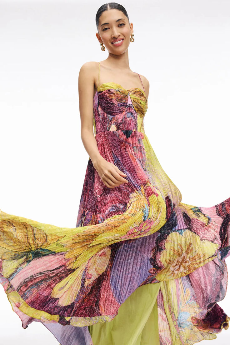 Kiara Satin Midi Dress Multi 1
