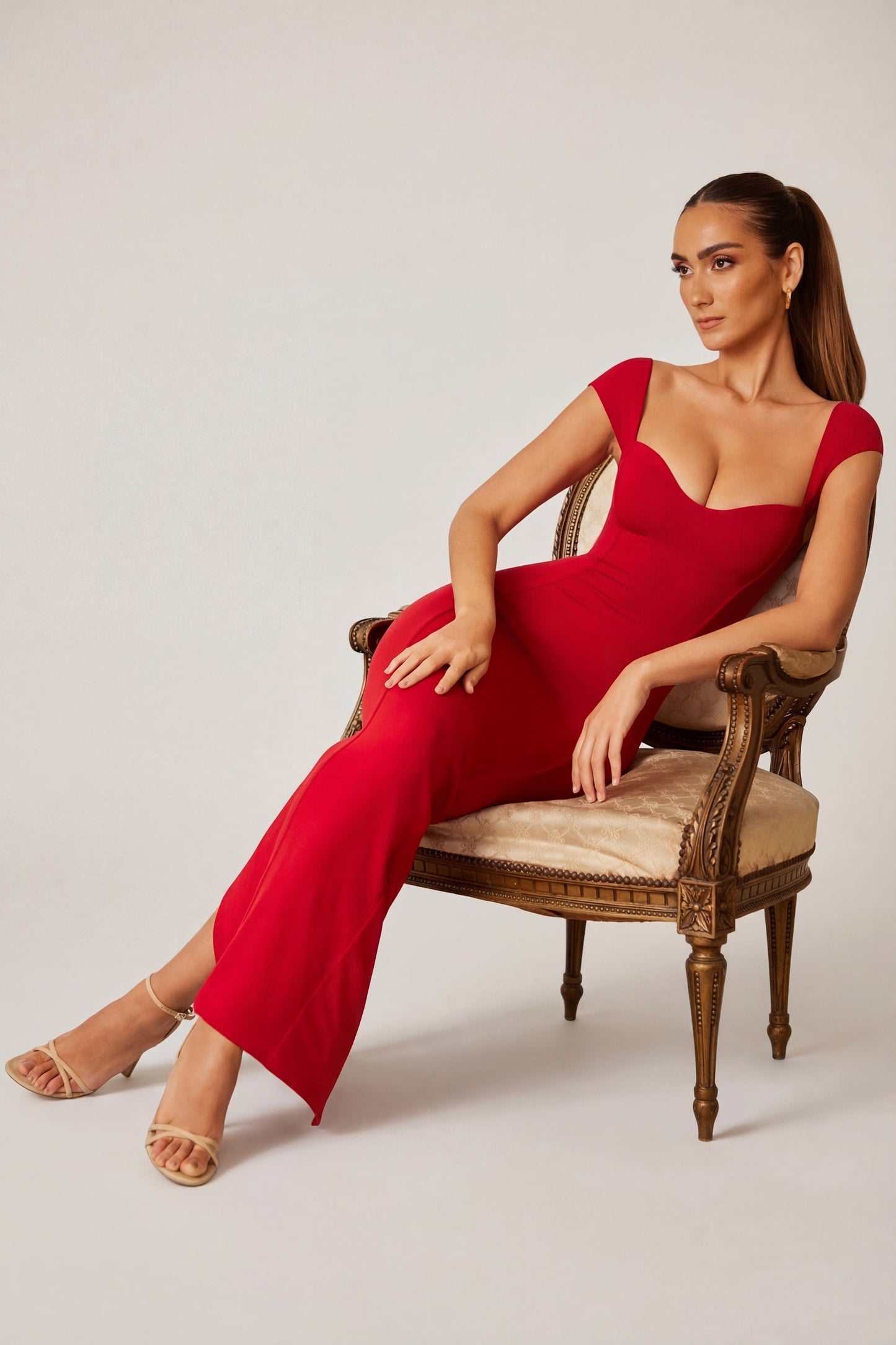 Isabelle Sweetheart Maxi Dress in Sage Green Sage Green 18