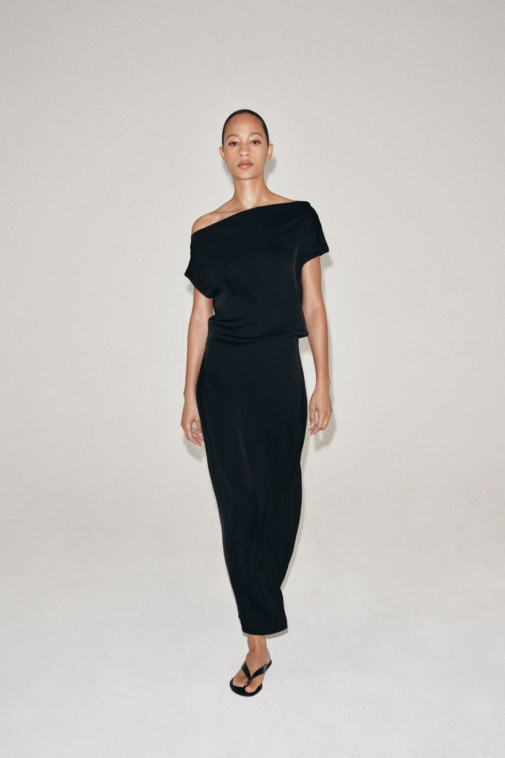 Marlowe Asymmetric Satin Dress Multi 1