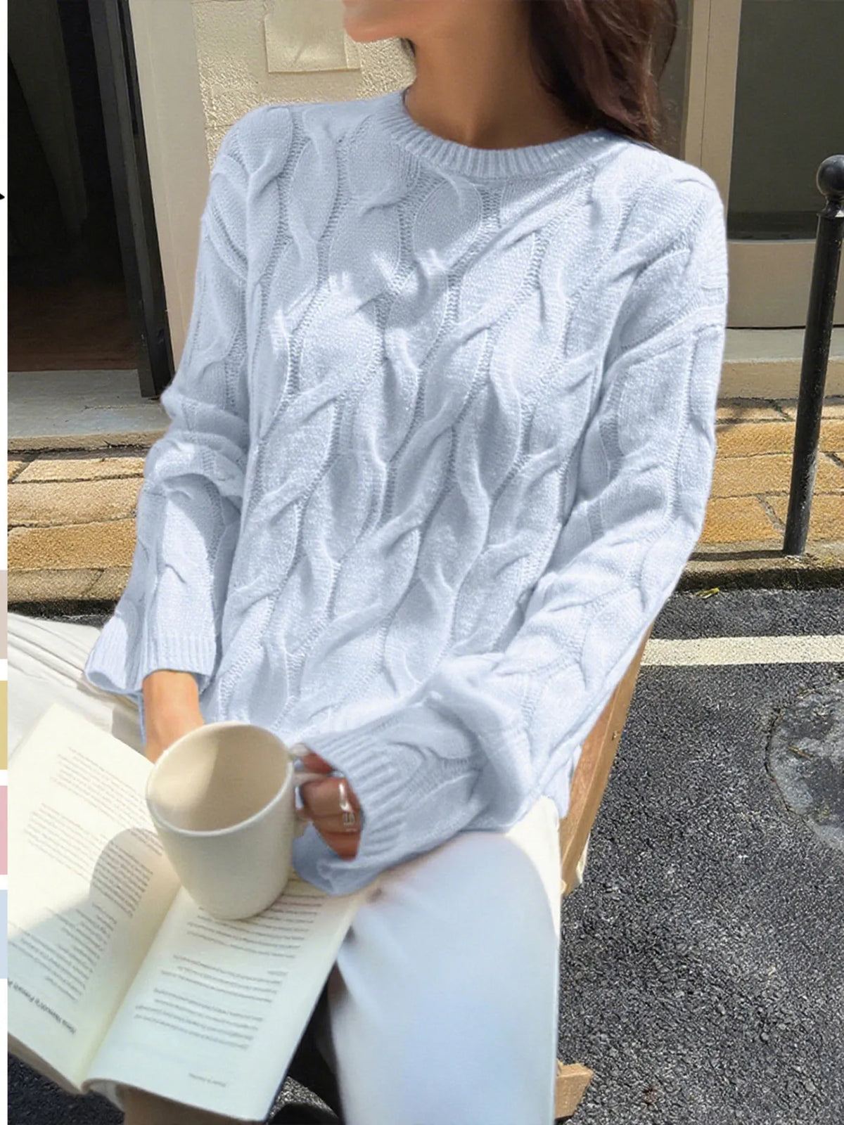 Margot Cable Knit Sweater Dress Apricot 5