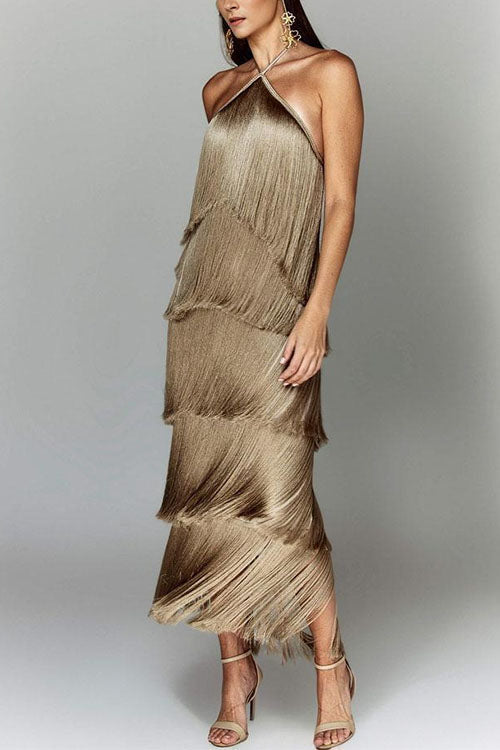Margot Halter Ruffle Maxi Dress White 1