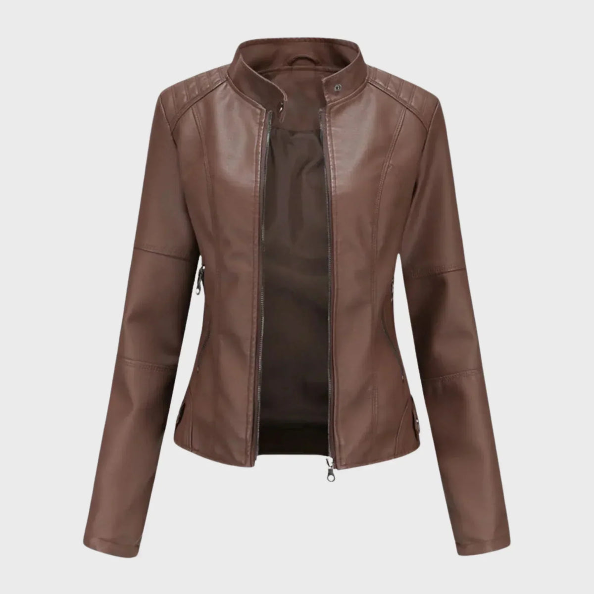 Sarah Faux Leather Jacket Red 5