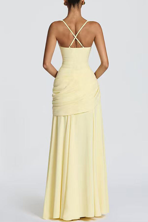 Margot Criss-Cross Maxi Dress Pink 9