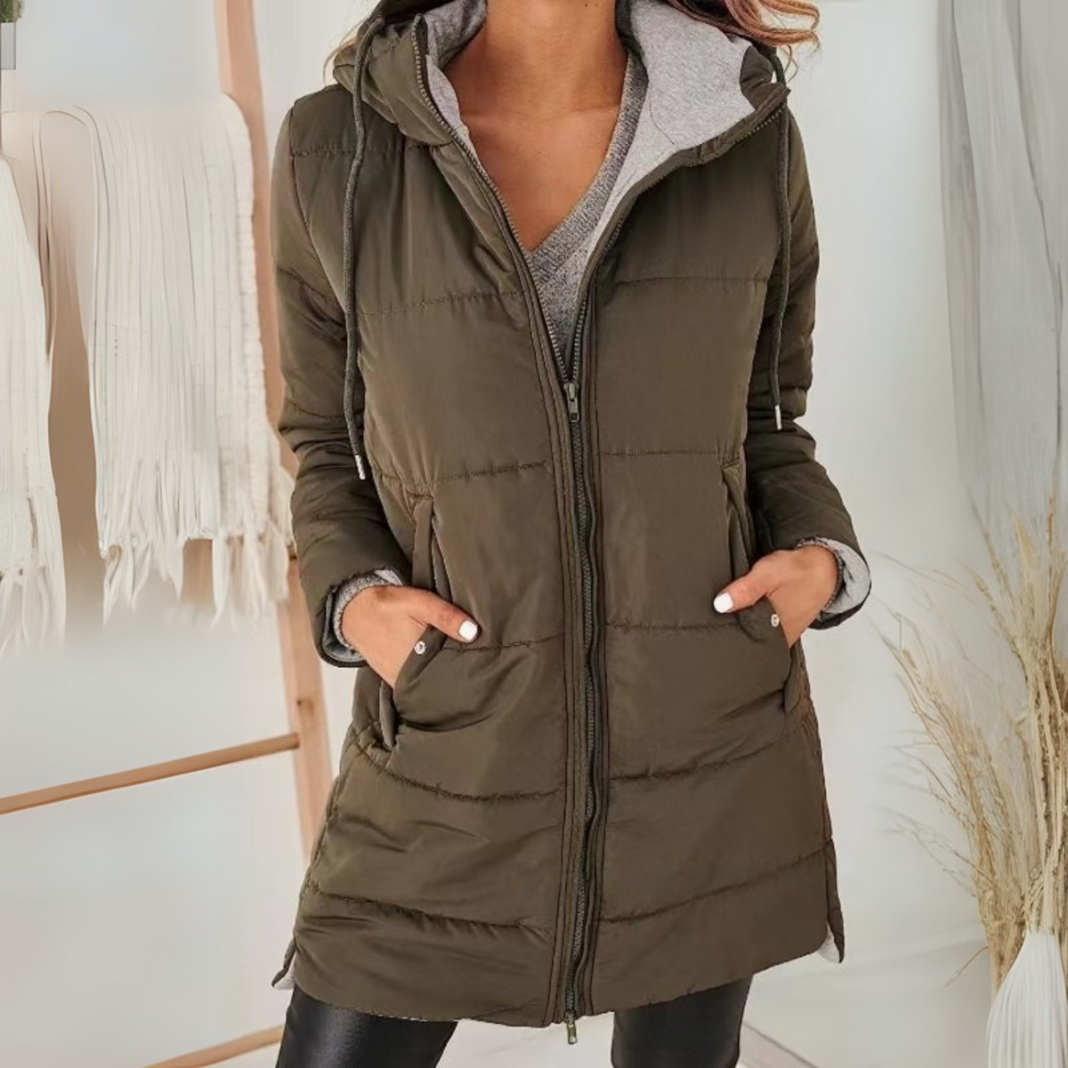 Lavinia Hooded Puffer Down Jacket Red 3