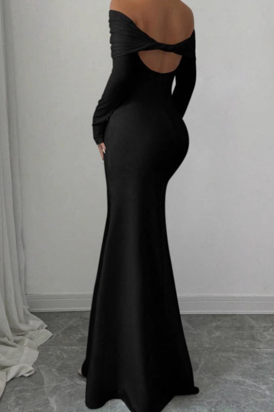 Vivienne Ruched Mermaid Maxi Dress Navy blue 6