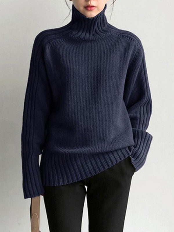 Ursula Turtleneck Sweater Dress in Deep Blue COFFEE 4