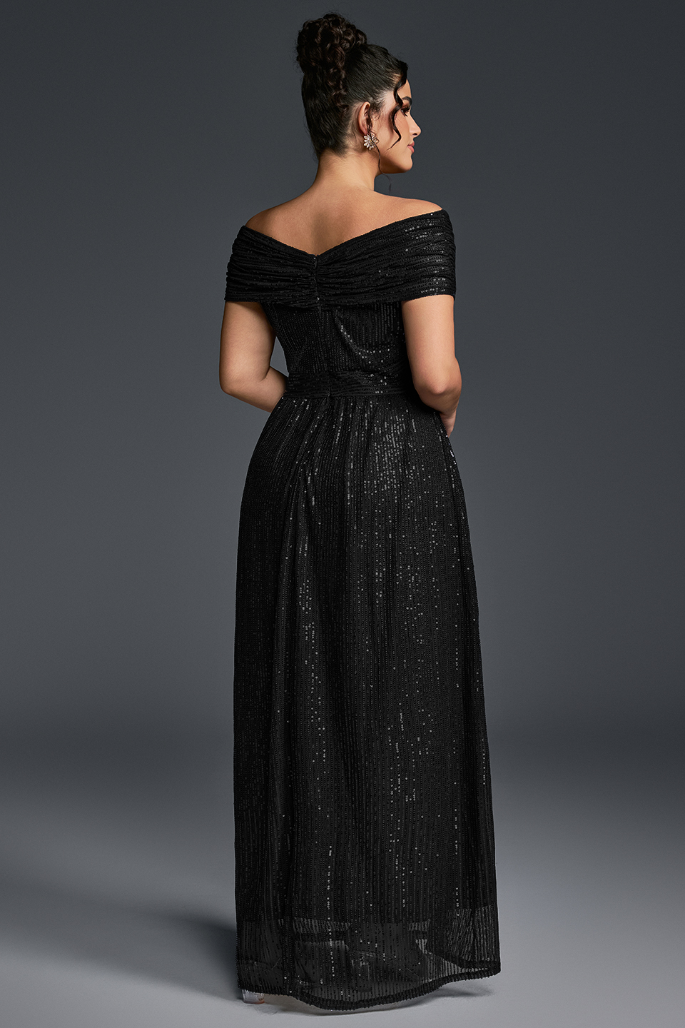 Valentina Sequin Maxi Dress in Emerald Green 2