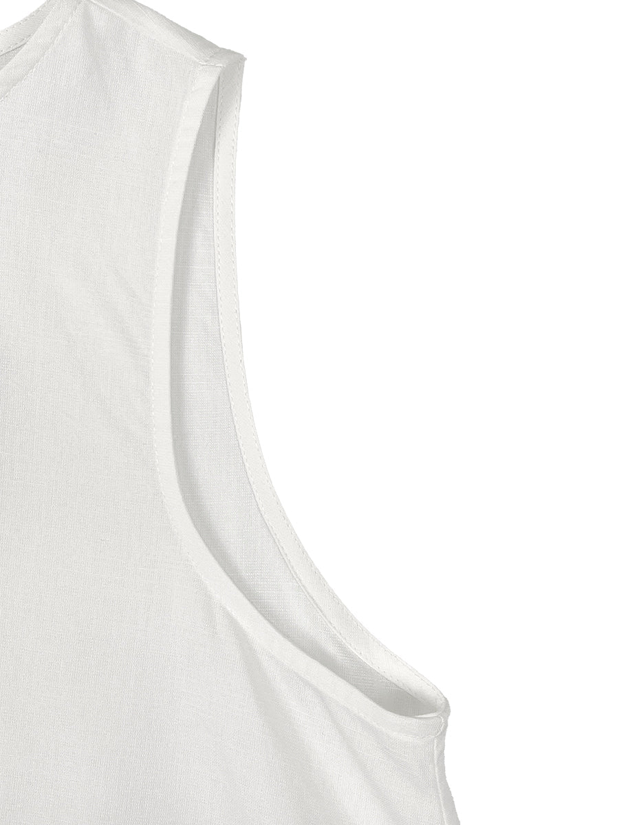 Aurelia A-Line High-Low Maxi Dress WHITE 7