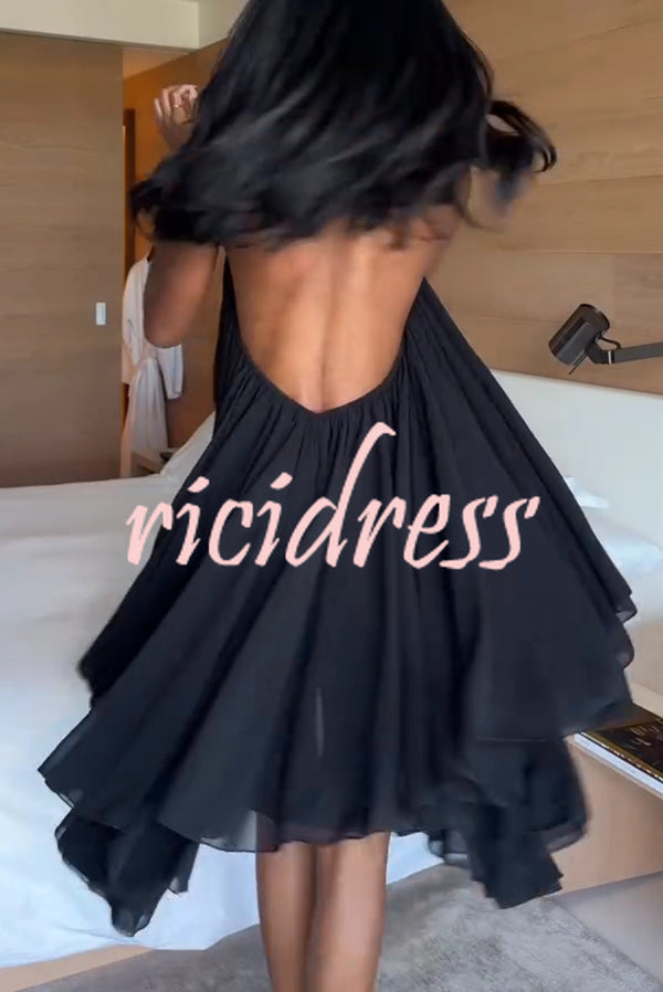 Margot Chiffon Halter Dress Blue 5