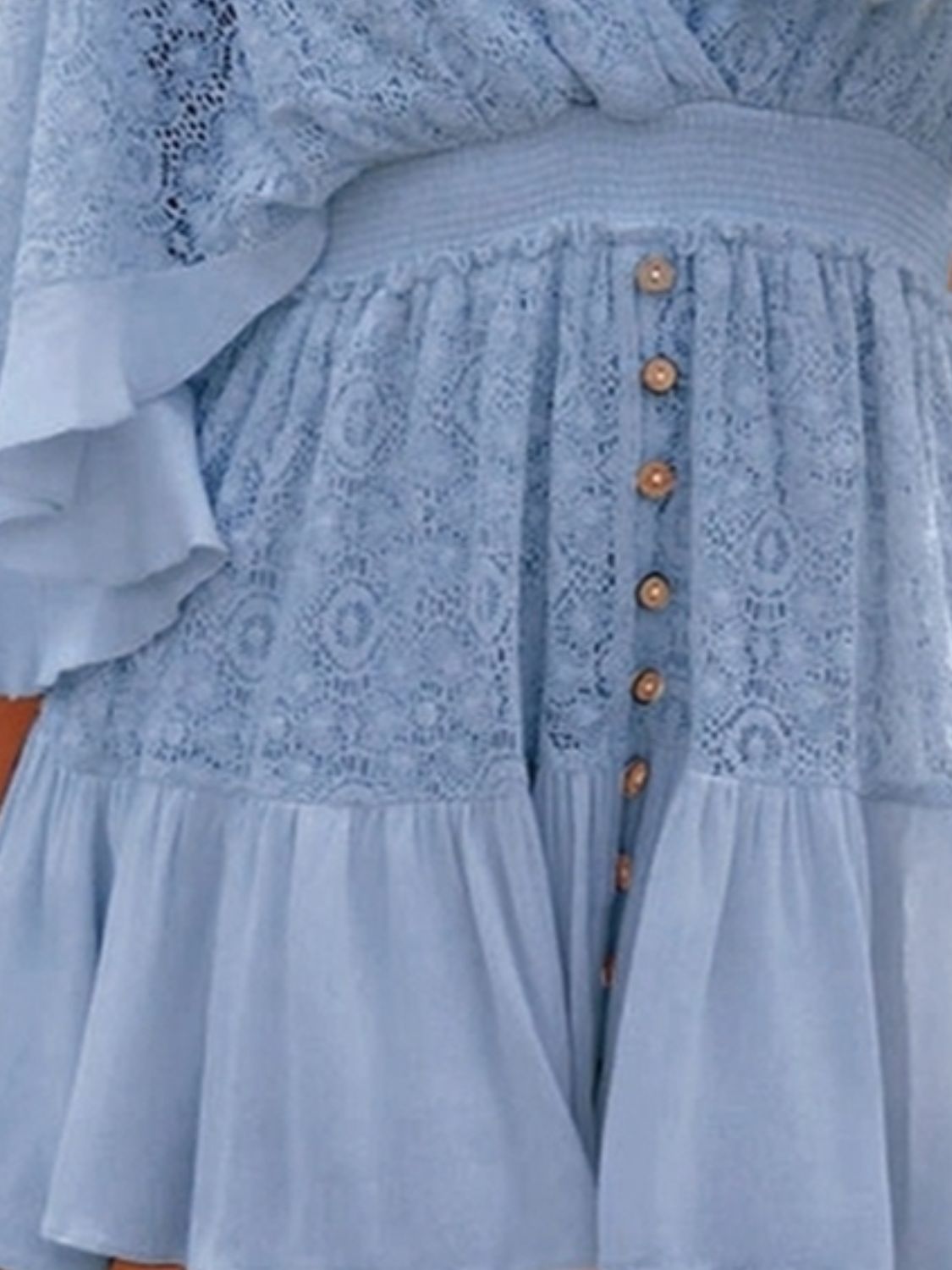 Isabelle Lace Cutout Mini Dress Misty  Blue 6