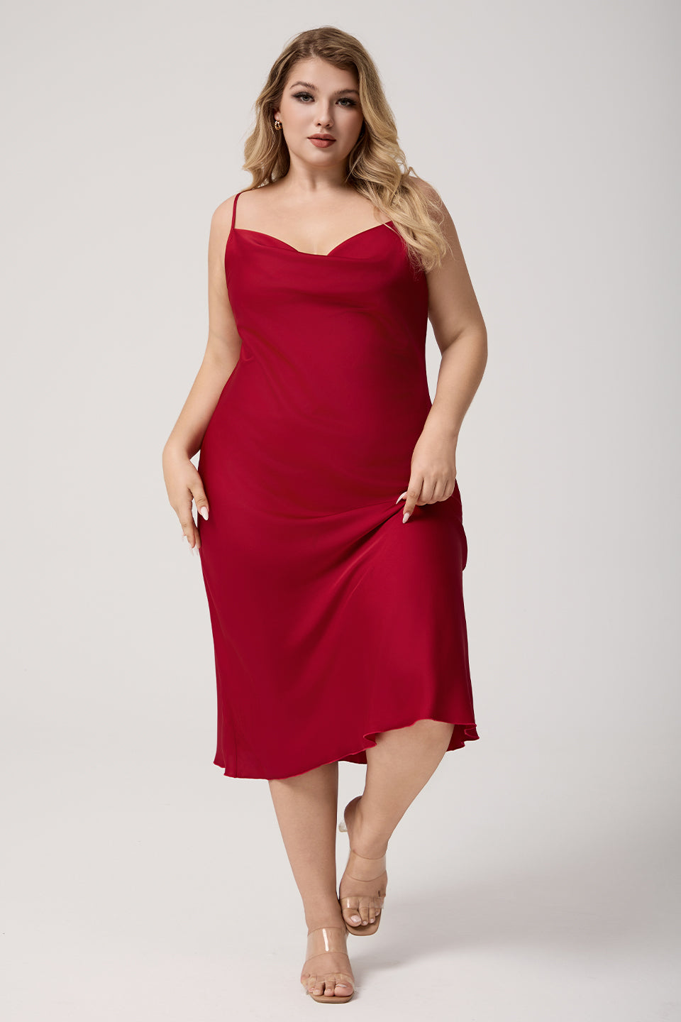 Xanthe Satin Cowl Neck Slip Dress Black 5