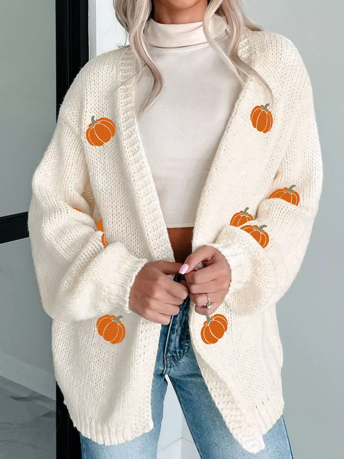 Ophelia Embroidered Knit Cardigan White 3