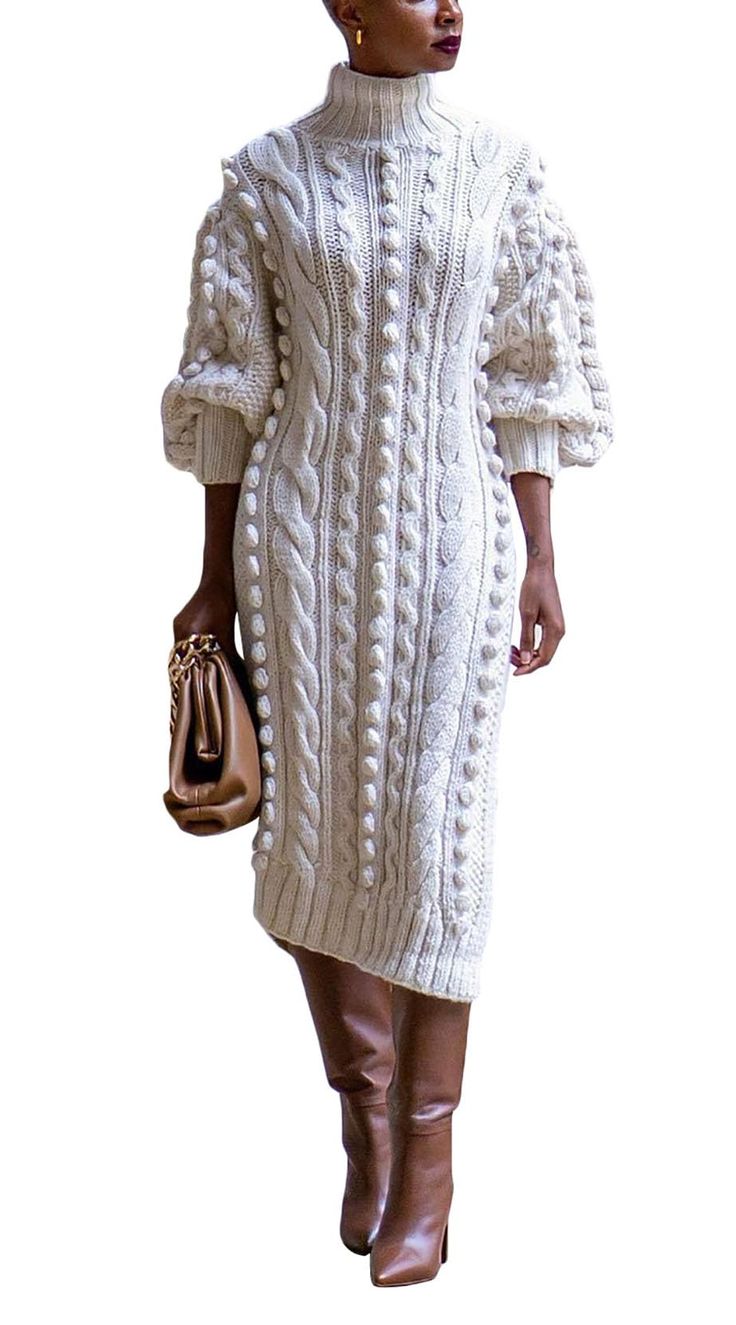 Neve Cable Knit Midi Dress Multi 1