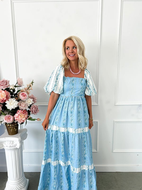 Arabella Blue Floral Maxi Dress