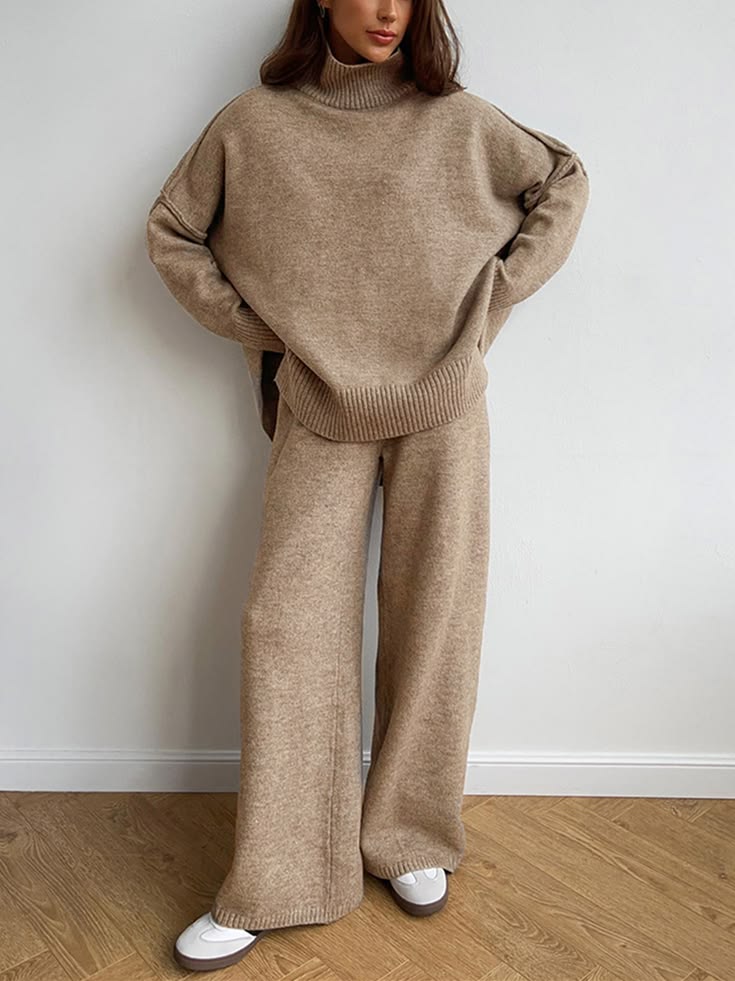 Estel Knitted Two-Piece Set Camel 1