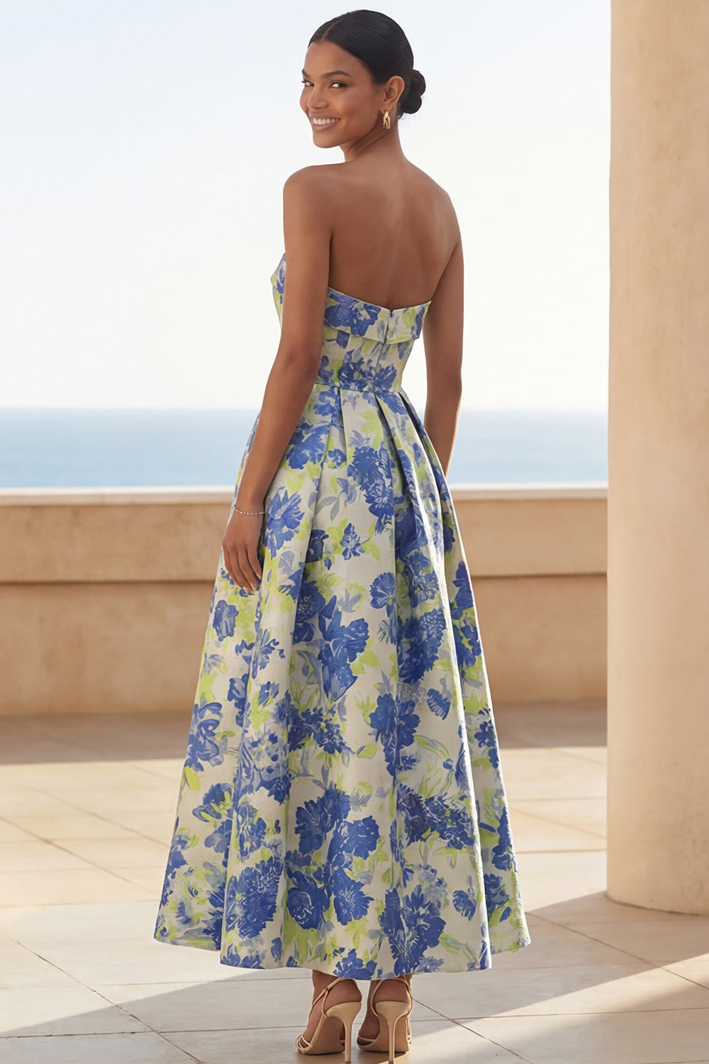 Daphne Floral Maxi Dress Navy Flower 2