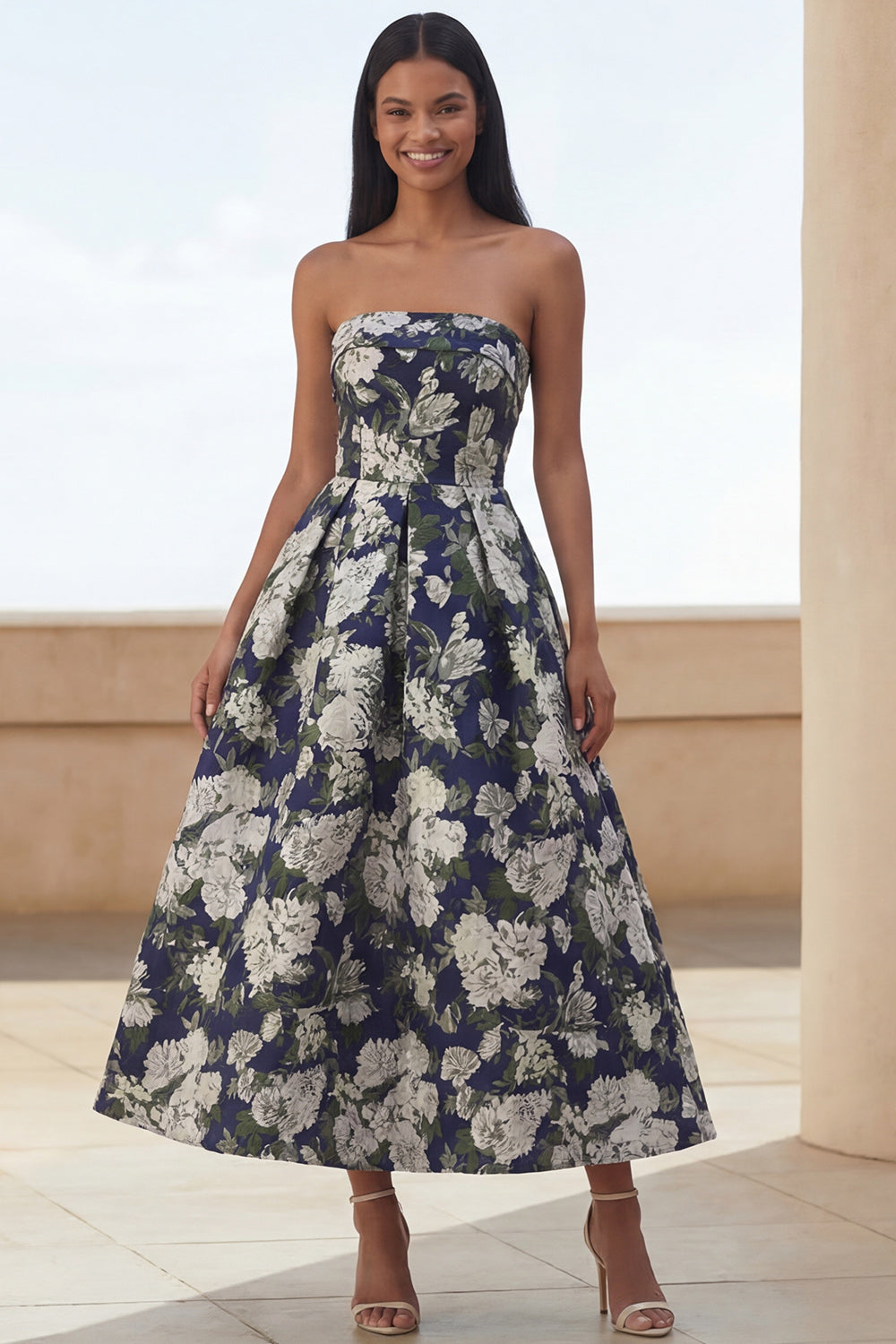 Daphne Floral Maxi Dress Navy Flower 6