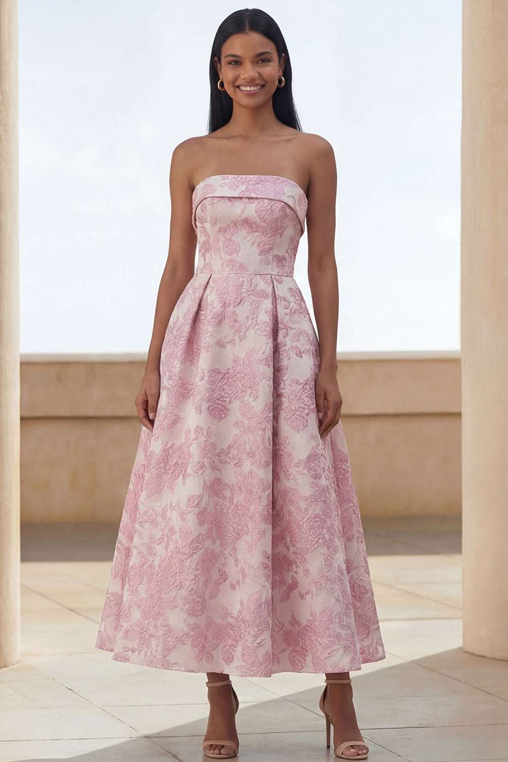 Daphne Floral Maxi Dress Blue Daffodil Flower 10