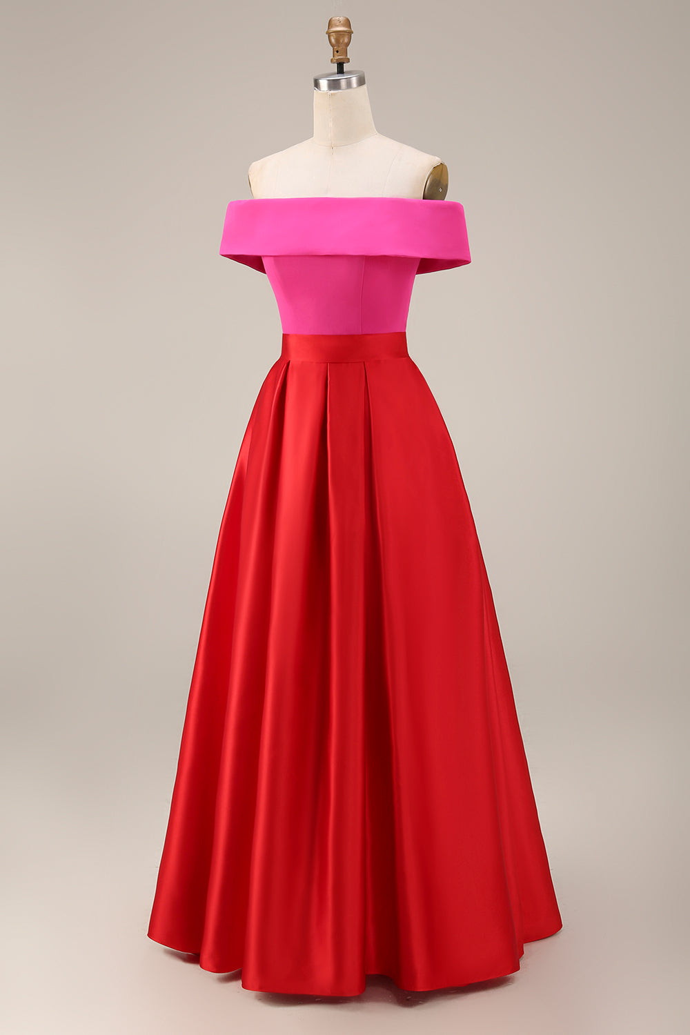 Valentina Off-Shoulder Color Block Midi Dress Green and Blue 7