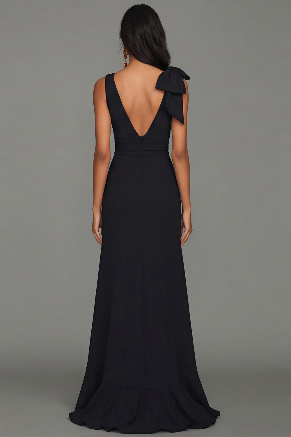 Valentina Ruffle Formal Gown Black 2