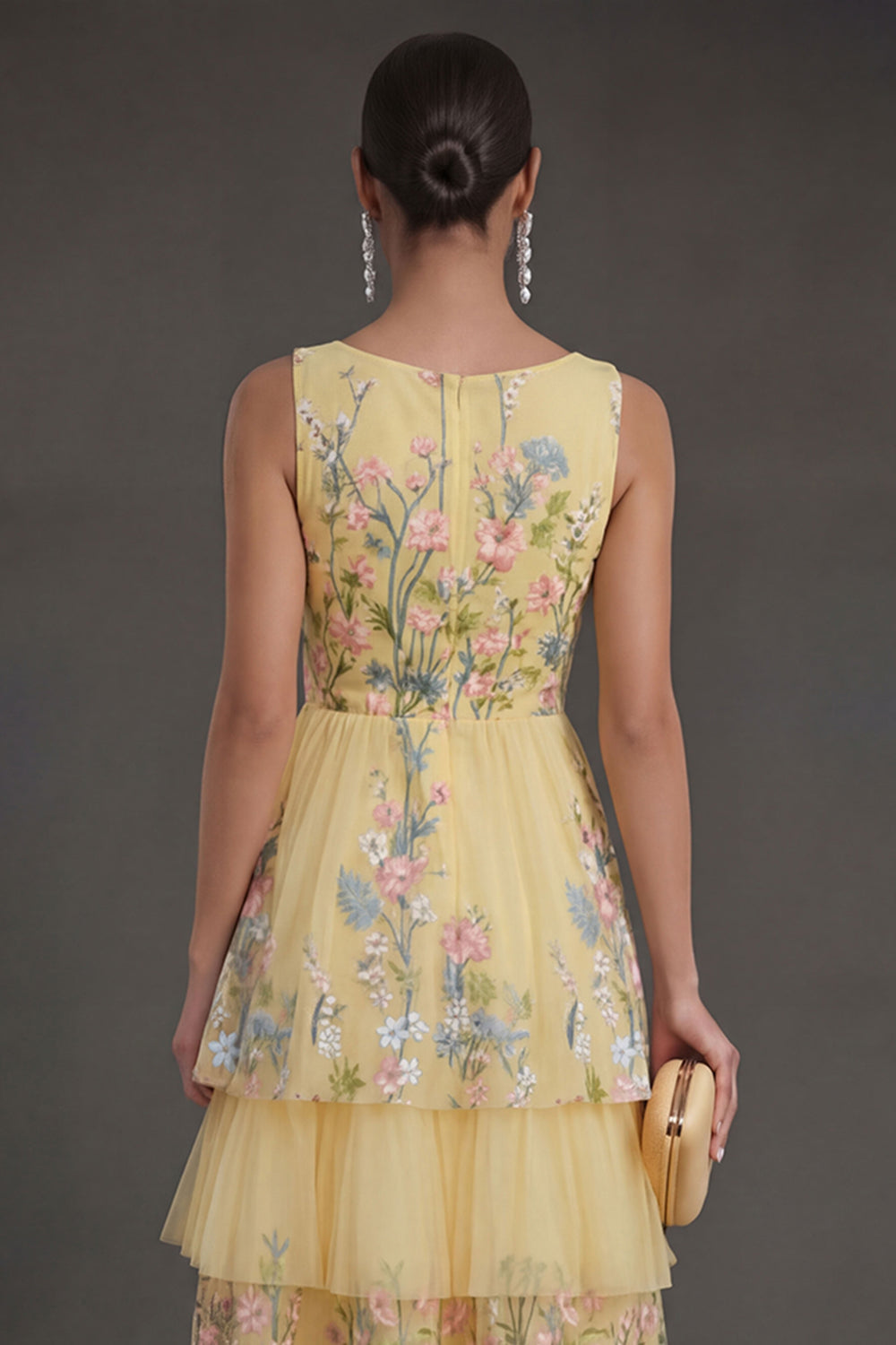 Margot Tiered Floral Maxi Dress Yellow 4