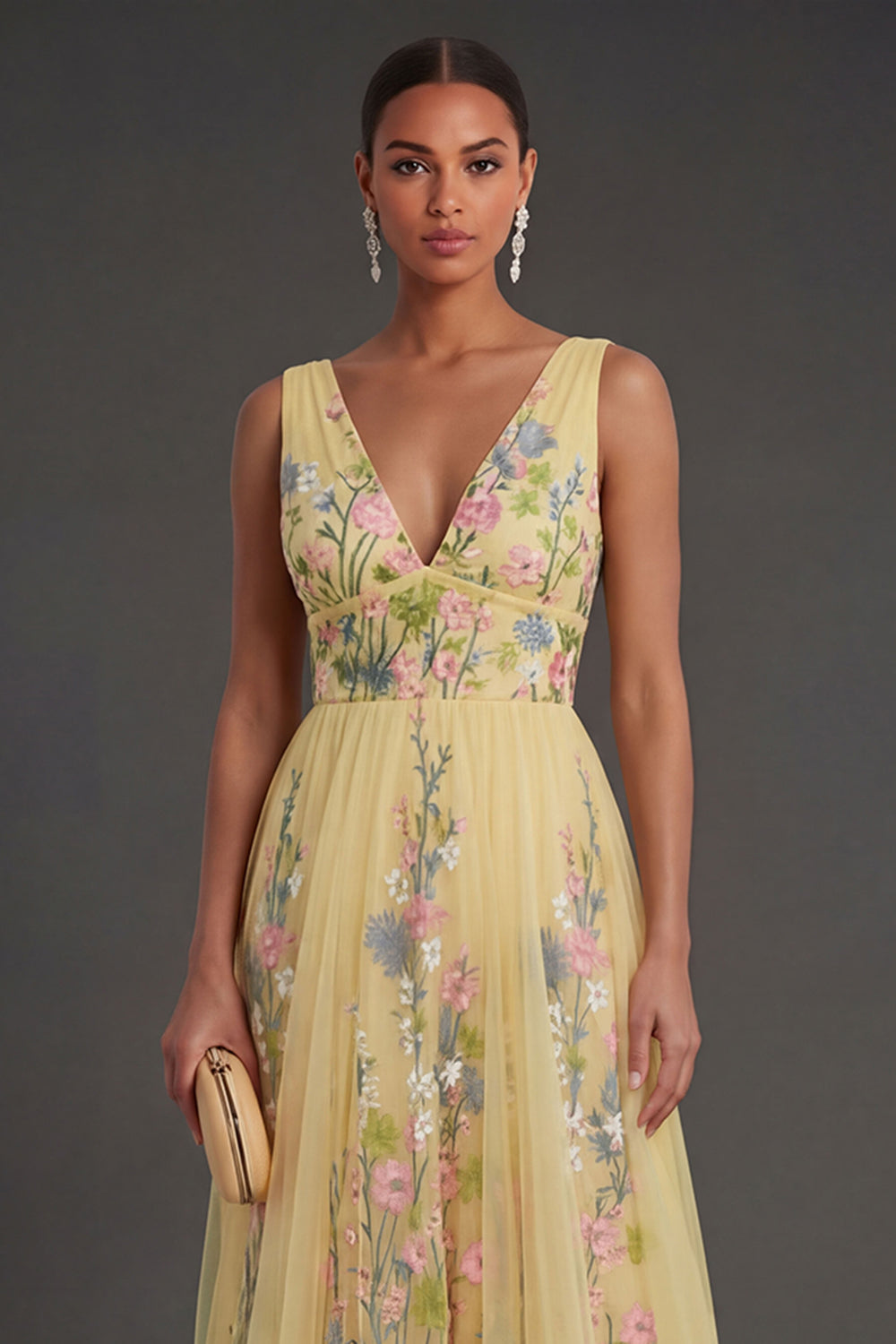 Margot Floral Backless Gown Yellow 3