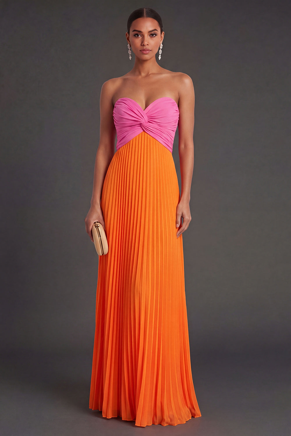 Valentina Pleated Sweetheart Formal Dress Red 1