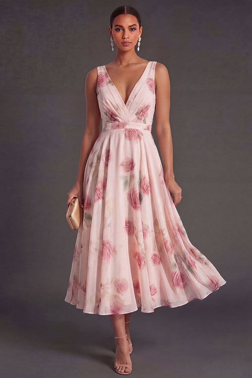 Isadora Floral A-Line Dress Blush 1