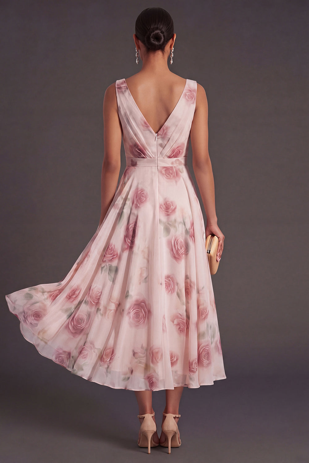 Isadora Floral A-Line Dress Blush 2