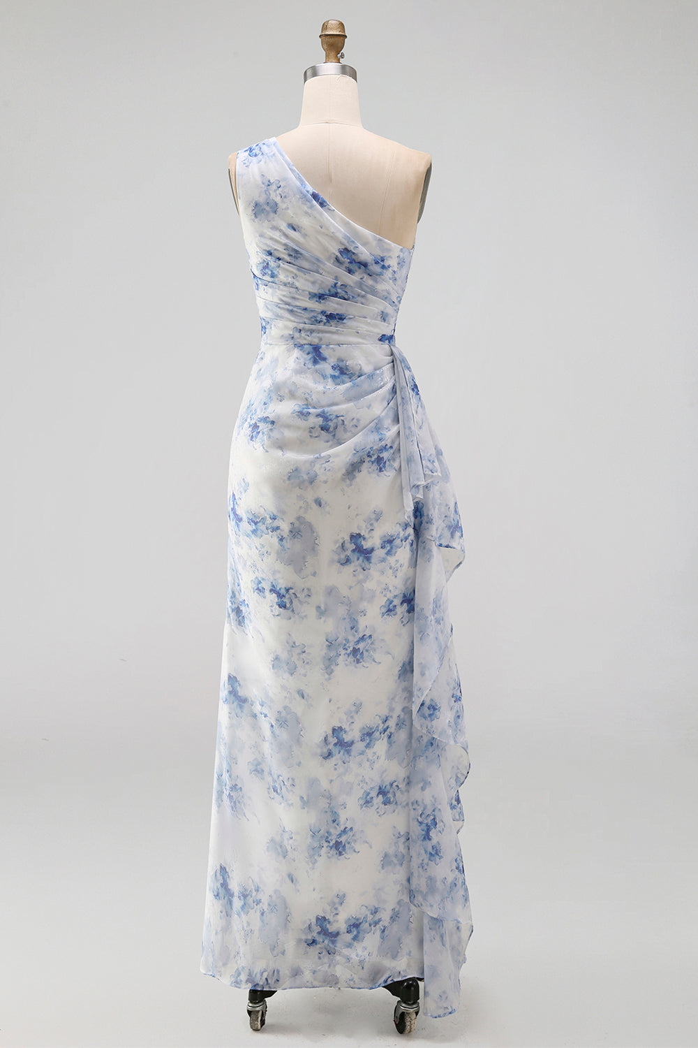 Margot Floral Ruched Maxi Dress Blue Flower 6