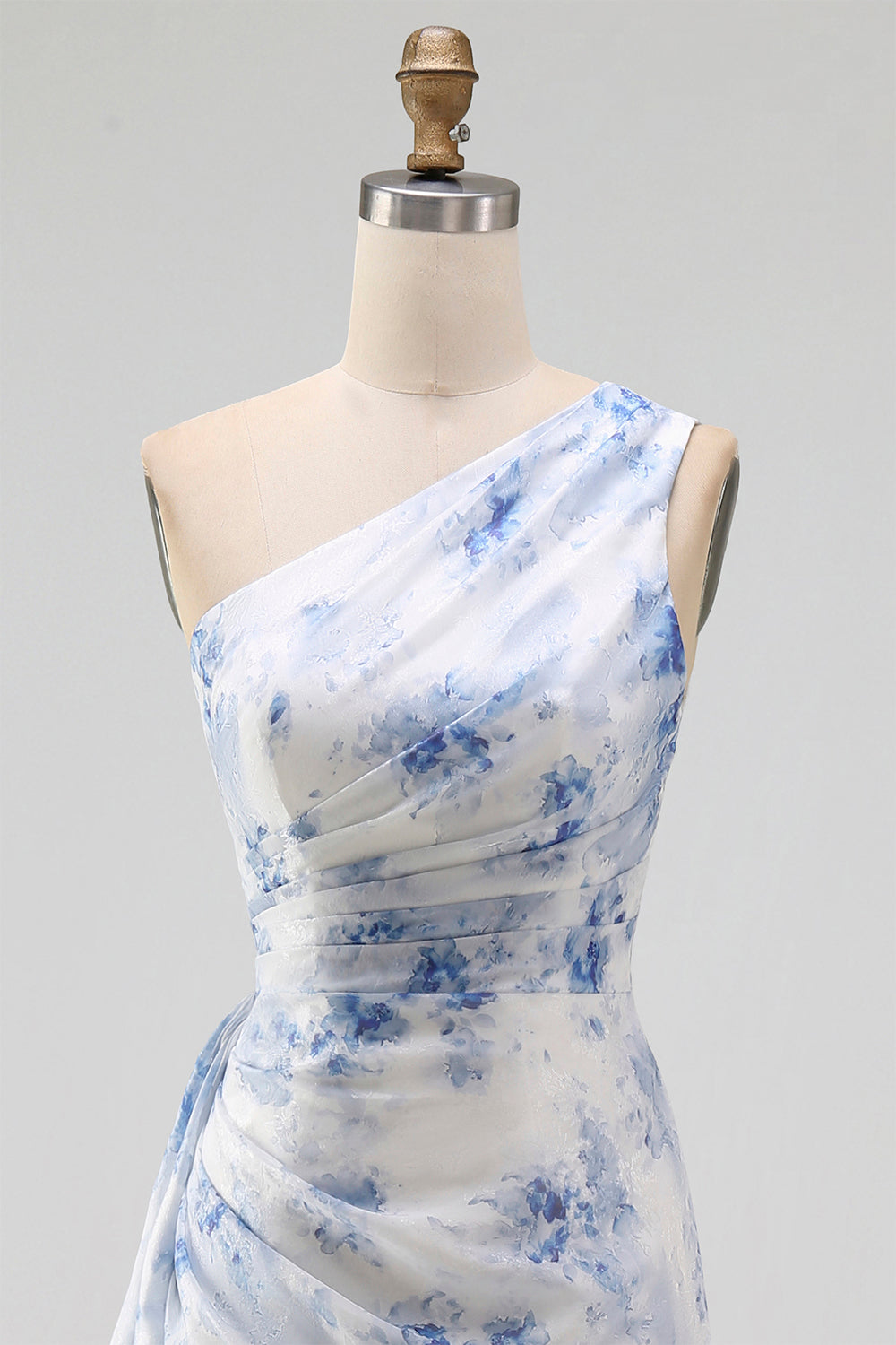 Margot Floral Ruched Maxi Dress Blue Flower 8