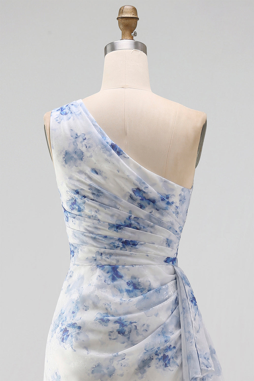 Margot Floral Ruched Maxi Dress Blue Flower 9