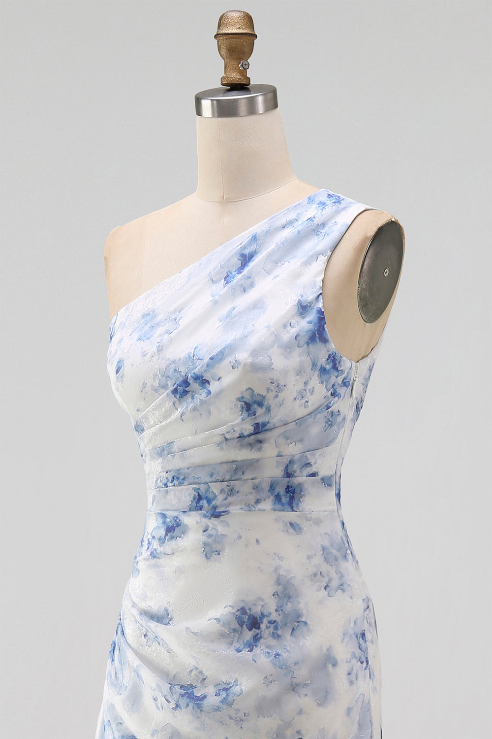 Margot Floral Ruched Maxi Dress Blue Flower 10