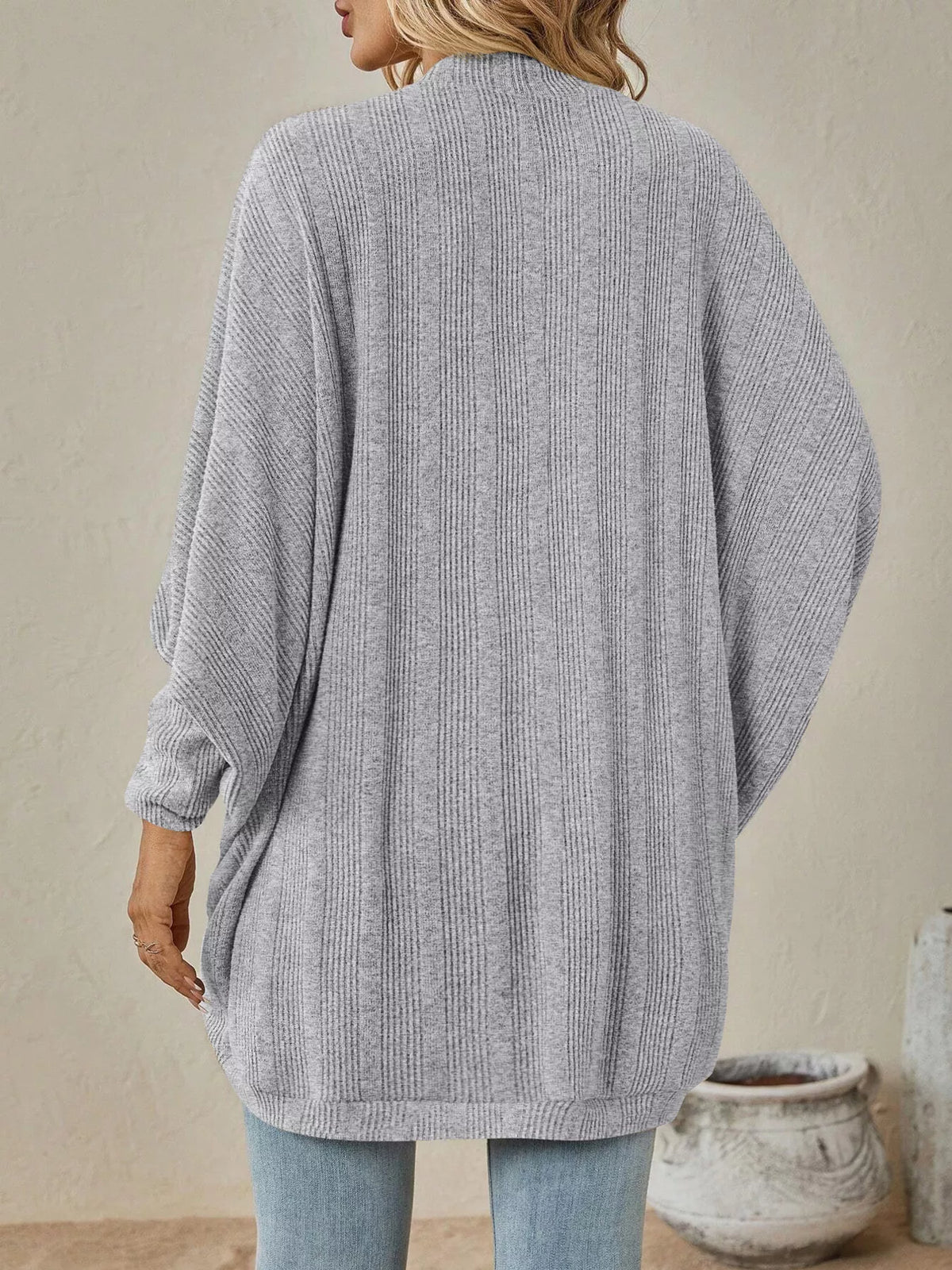 Celestine Open-Front Cocoon Cardigan Dusty Pink 8