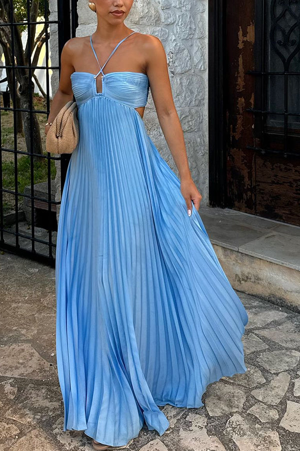 Ophelia Satin Maxi Dress Blue 8