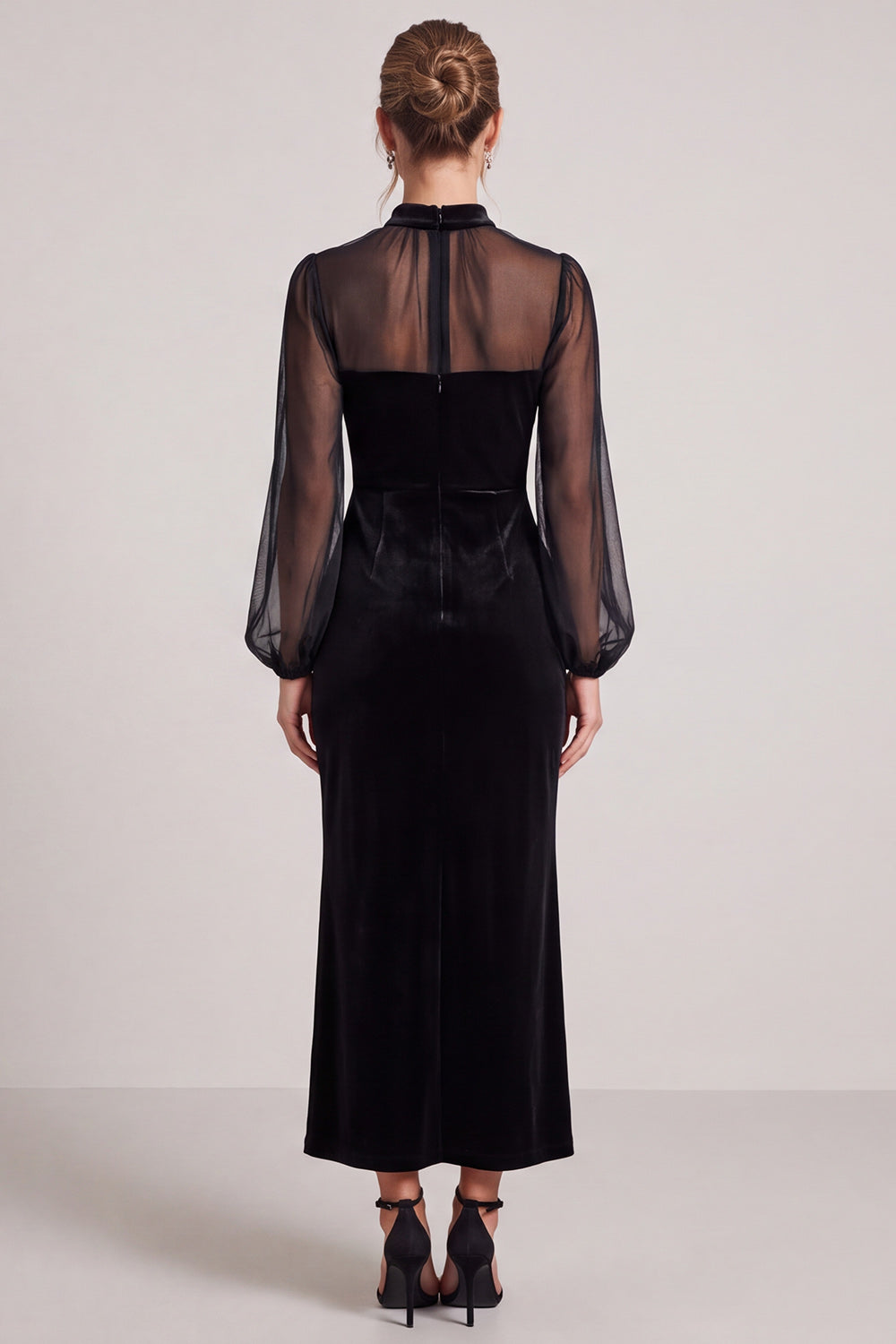 Isabelle Velvet Midi Dress Black 2