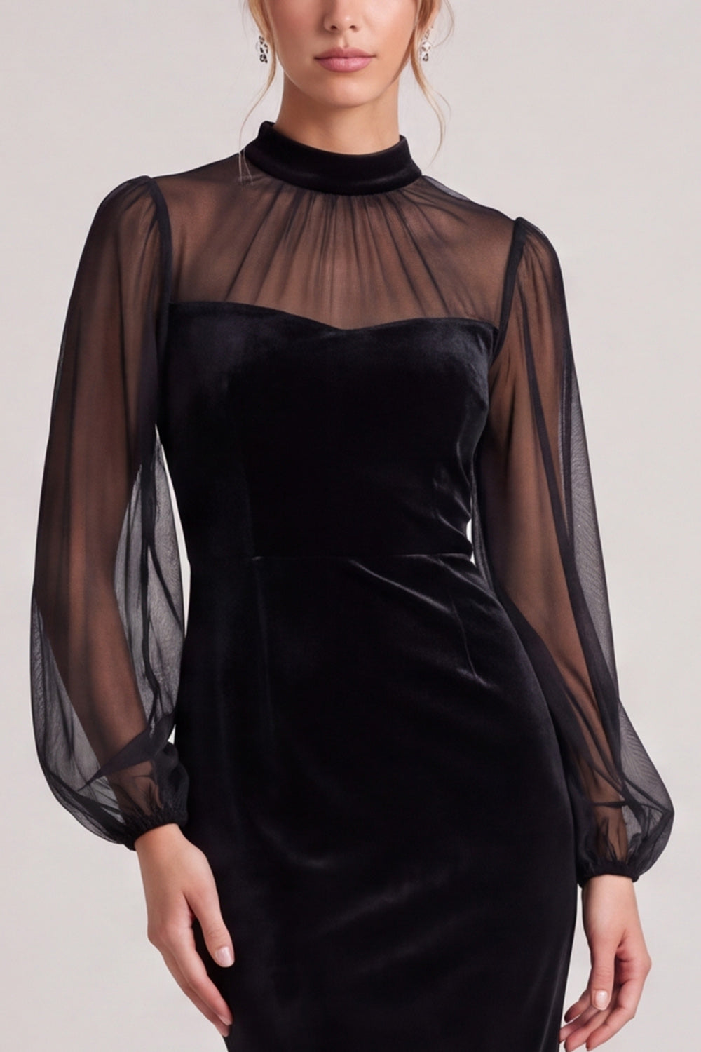 Isabelle Velvet Midi Dress Black 3