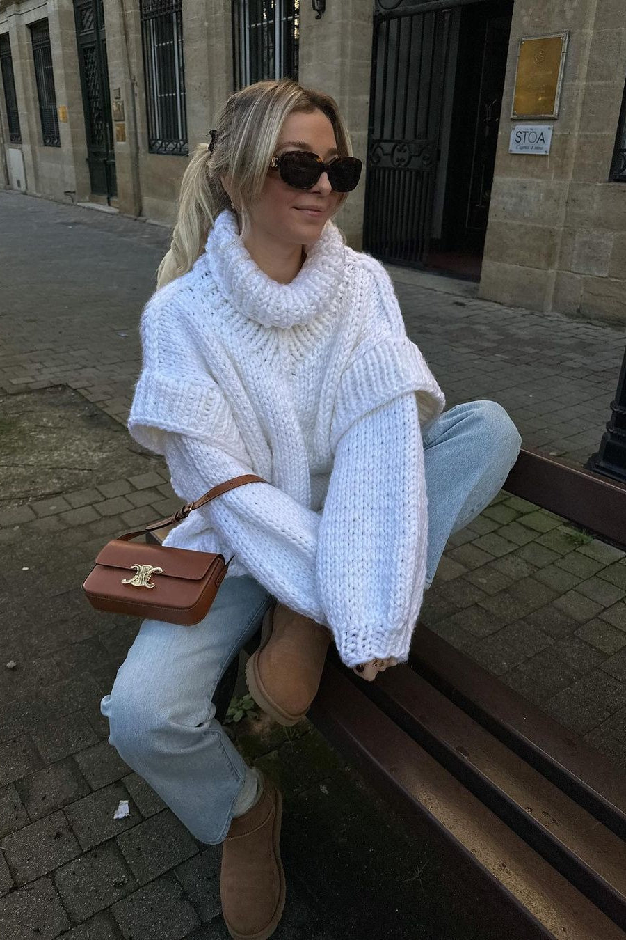 Margot Chunky Knit Turtleneck Blue 9
