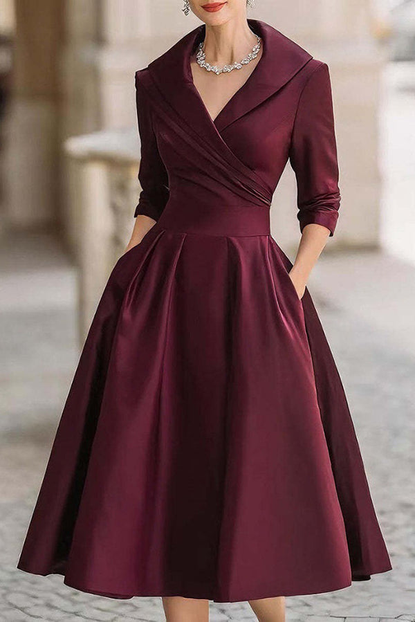 Margot Midi Dress with Long Sleeves Dark Bule 3