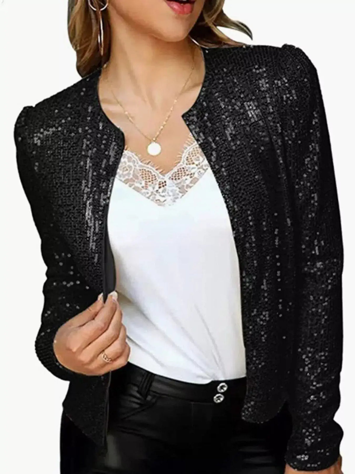 Bijou Sequin Jacket Dress Rose Gold 8