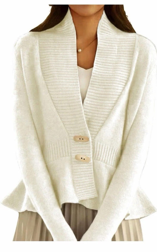 Margot Ribbed Cardigan in Cream Cream 1