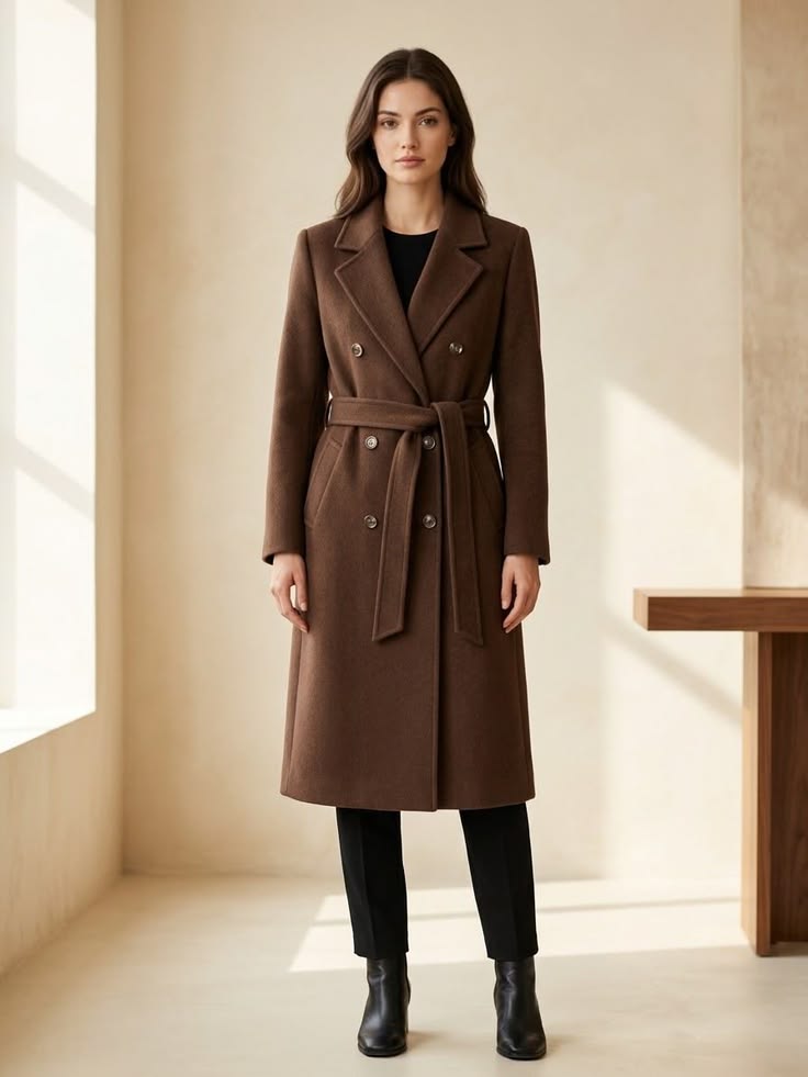 Adelaide Wool Trench Coat Brown 1