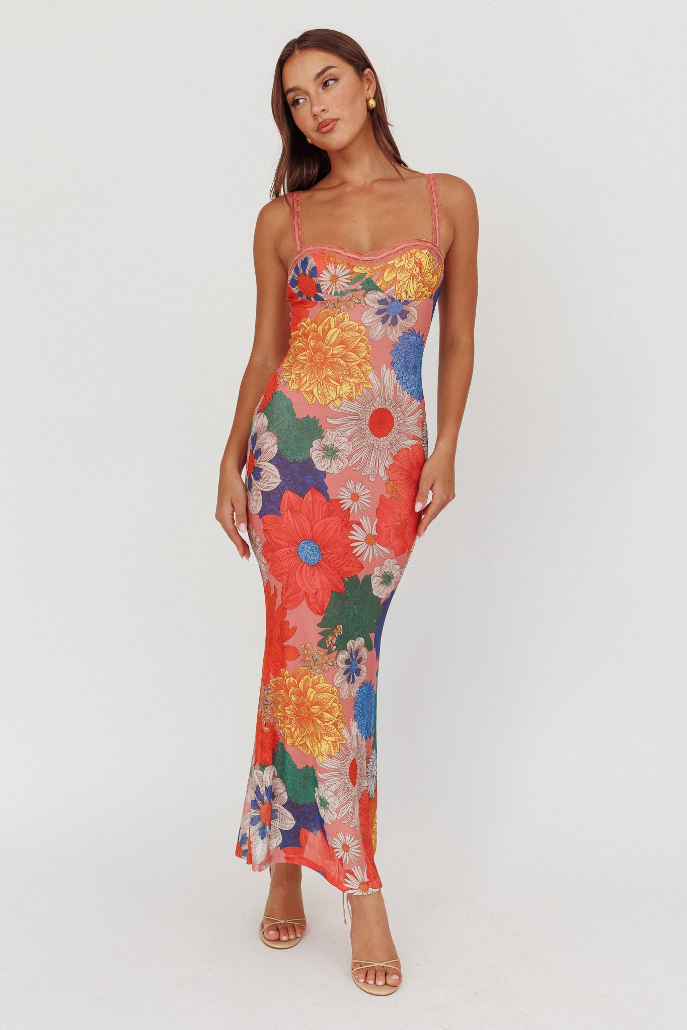 Margot Lace Maxi Dress in Burnt Orange 3