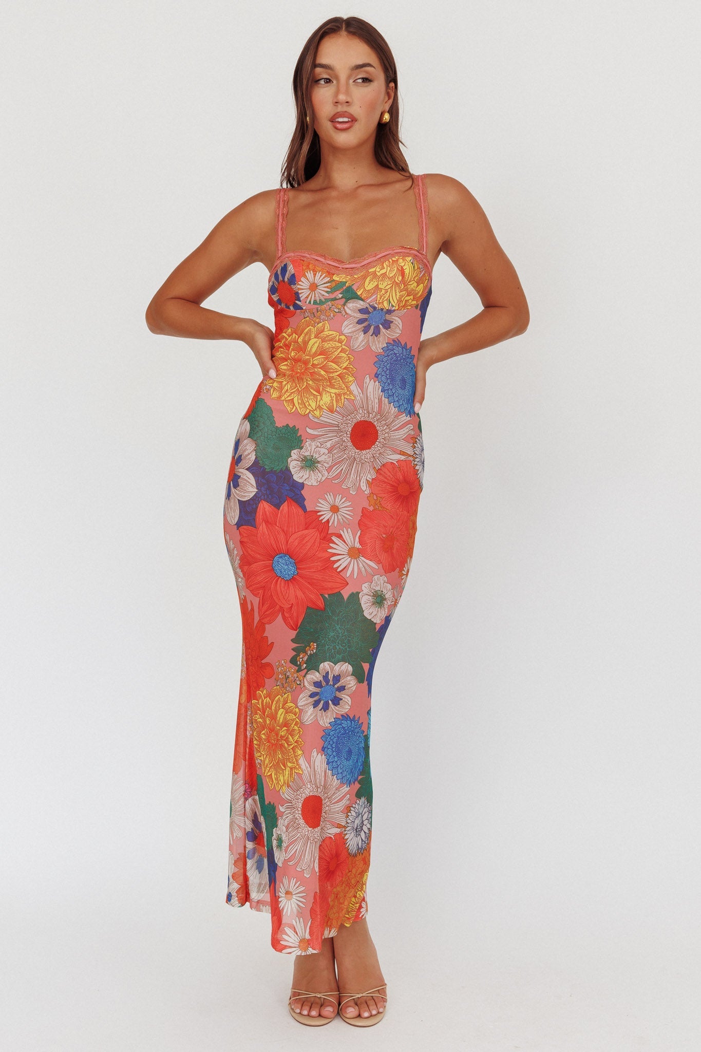 Margot Lace Maxi Dress in Burnt Orange 2