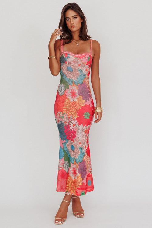 Valentina Lace Maxi Dress in Blush 1