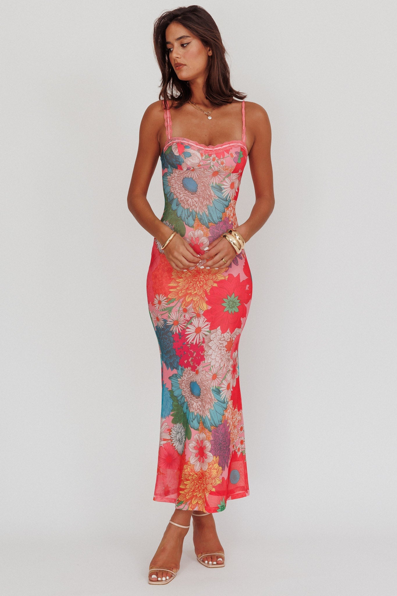 Valentina Lace Maxi Dress in Blush 3