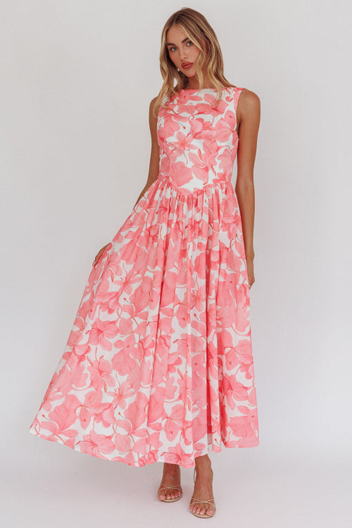 Valentina Low-Back Floral Maxi Dress 1