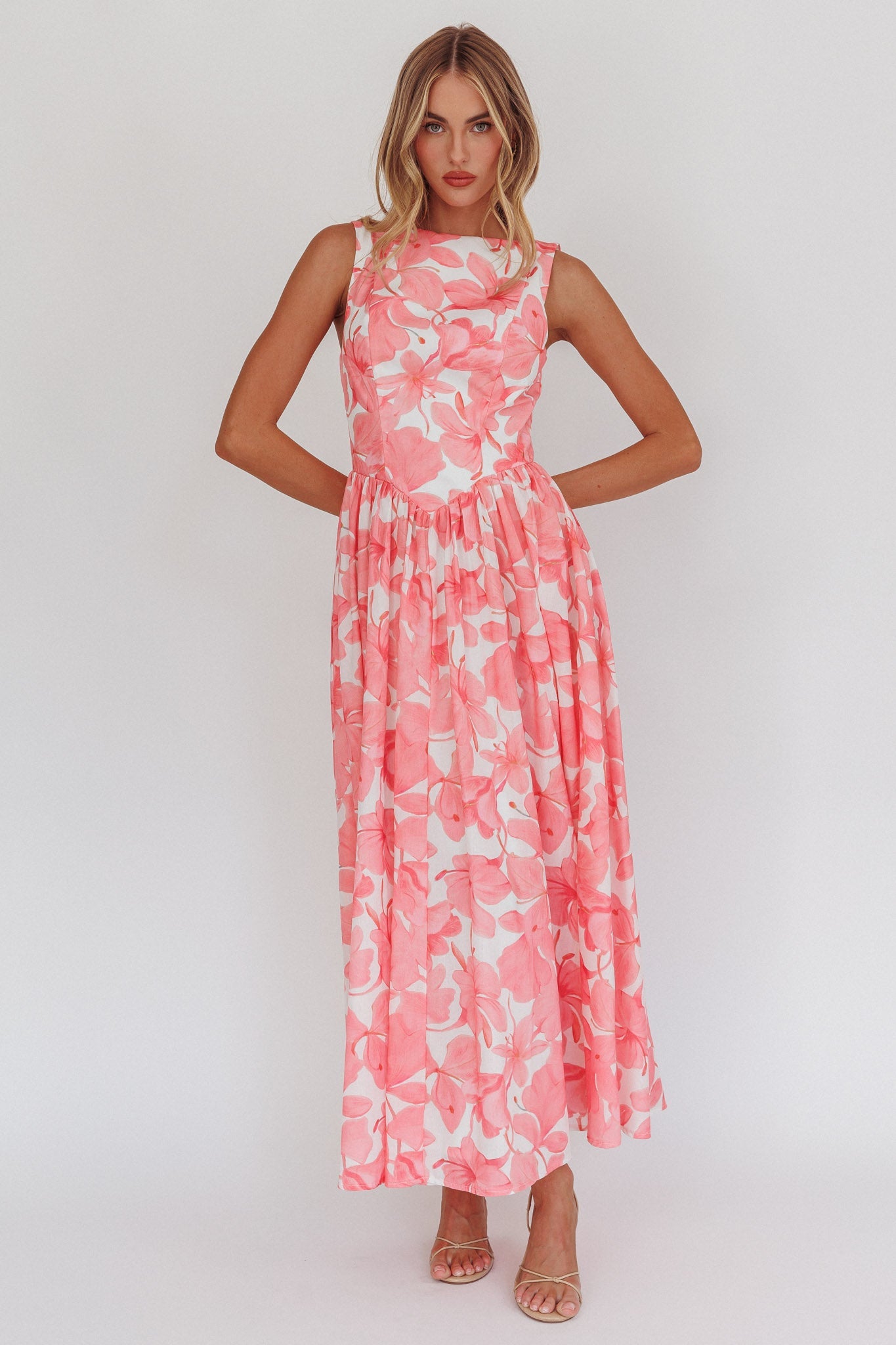 Valentina Low-Back Floral Maxi Dress 4